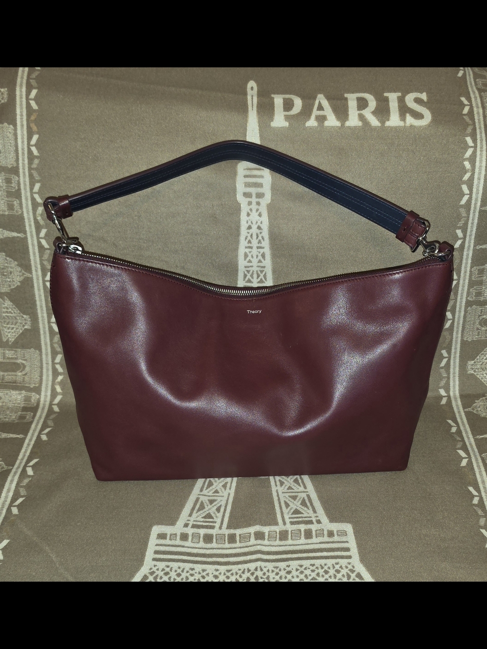 Theory Burgundy Leather Shoulder Bag